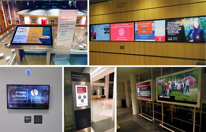 digital signage installed at different places